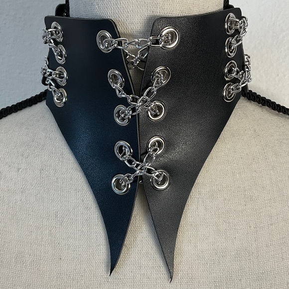 Black and Silver Choker Necklace - Picture 2 of 6